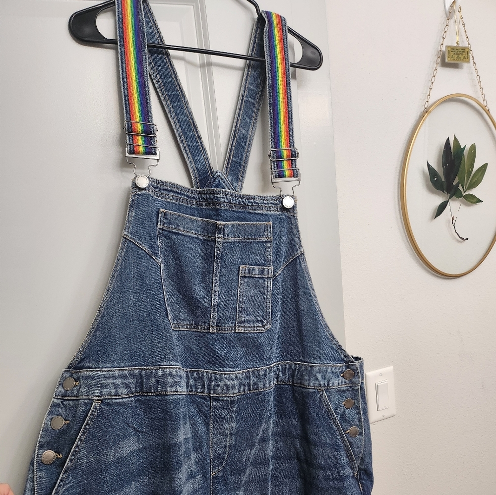 PRIDE lane bryant overall shorts